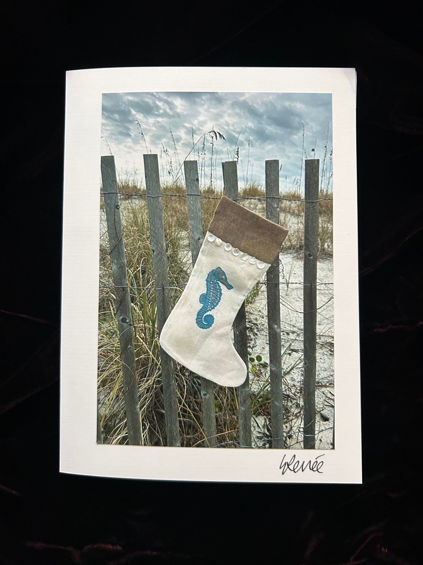 Christmas Stocking on Dune Fence